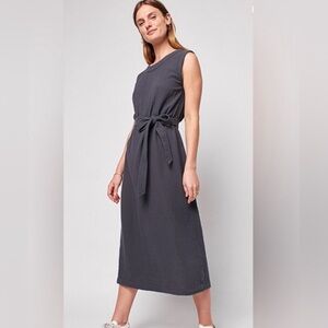 Faherty Costa Dream Organic Cotton Sleeveless Midi Dress SZ L- missing‎ Belt